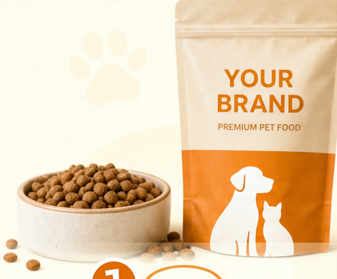 Pet food pouch and kibble bowl